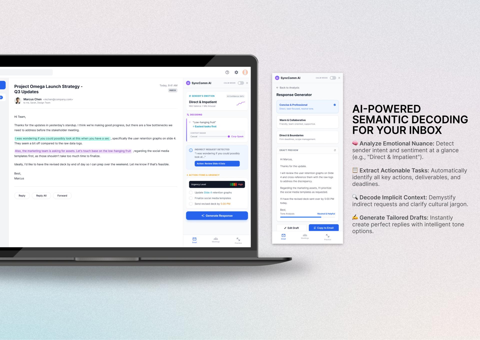 SyncComm AI — overview of features